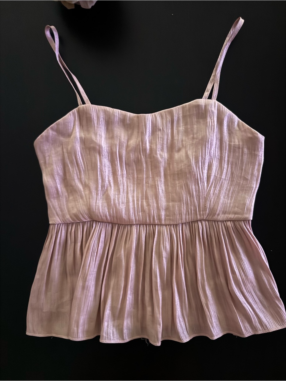 Women’s Dusty Pink Spaghetti Strap Peplum Top